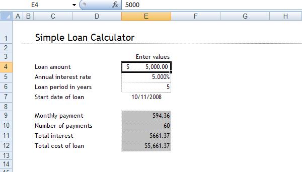 loan calculator demo